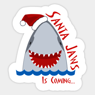 Santa Jaws is Coming Sticker